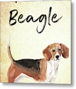 Team Beagle Cute Art For Dog Lovers Metal Print