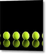 Tennis Balls In Row Metal Print