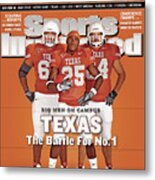 Texas Jamaal Charles, Justin Blalock, And Kasey Studdard Sports Illustrated Cover Metal Print