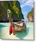 Thailand - Phang Nga, Maya Bay On Phi Metal Print