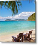 Thailand - Two Chairs On The Beach Metal Print