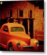 The Alamo And The Classic Car-roadster Metal Print