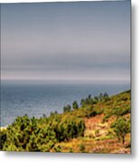 The Atlantic Ocean From Famalicao, Nazare Portugal Metal Print