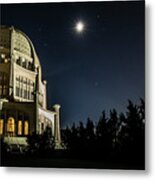 The Bahais Temple On A Starry Night Metal Print