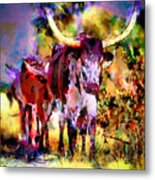 The Cattle Come Home - Life Among The Mbunza Series Metal Print