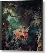 The Happy Accidents Of The Swing By Jean-honore Fragonard Metal Print