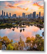 The Lake And The City Metal Print