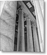 The Lincoln Memorial Washington D. C. - Black And White Abstract Pillars Details 3 Metal Print