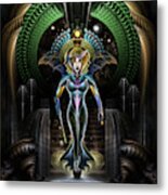 The Majesty Of Trilia Fractal Fantasy Portrait Metal Print