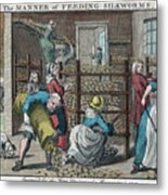 The Manner Of Feeding Silkworms, 1753 Metal Print