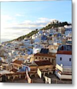 The Rooftop View In Chefchaouen Morroco Metal Print