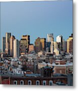 The Skyline Of Boston In Massachusetts, Usa On A Clear Winter Ev Metal Print