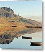The Storr Reflecting In Loch Fada - Panorama Metal Print