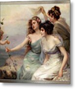 The Three Graces Die Drei Grazien By Edouard Bisson Metal Print