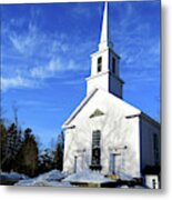 The White Church In Grafton, Vermont Metal Print