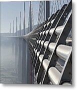 The Worlds Tallest Bridge In Millau Metal Print