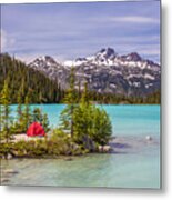 This Red Tent Is A Nice Contrast Metal Print