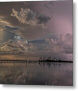 Thunderstorms And The Moon Metal Print