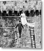 Tightrope Wedding In La Rochelle, 1959 Metal Print