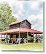 Tobacco Barn And Tractors #1919 Metal Print