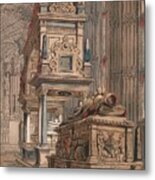 Tomb Of Queen Elizabeth, 1845 Metal Print