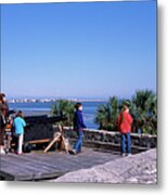 Tourists At The Roof Of A Fort Metal Print