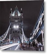 Tower Bridge Night Life Metal Print