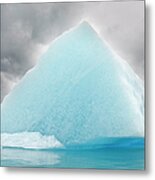 Triangular Iceberg On Gloomy Day, Bear Metal Print