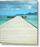 Tropical Caribbean Dock - St. Maarten Metal Print