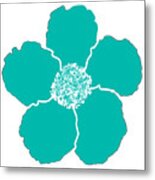 Teal Green Lily Flower Designed For Shirts Metal Print