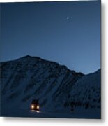 Truck At Dalton Highway In Wintertime Crossing Brooks Range, North Slope Borough, Alaska, Usa Metal Print