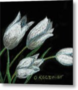 Tulips On Black Metal Print