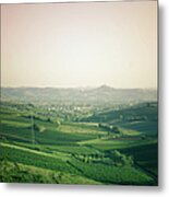 Tuscany Countryside With Cultivated Land Metal Print