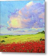 Tuscany Poppies In Bloom Metal Print