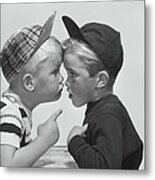 Two Boy Arguing, Close-up Metal Print