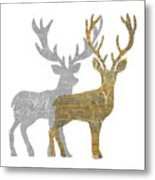 Two Holiday Deer Metal Print