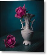 Two Lavender Veranda Roses Metal Print