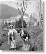 Two Women Playing Golf Metal Print