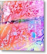 Under The Trees Colourful Metal Print