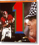 University Of Alabama Coach Paul Bear Bryant And Qb Gary Sports Illustrated Cover Metal Print