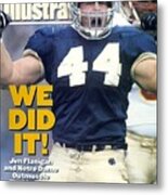 University Of Notre Dame Jim Flanigan Sports Illustrated Cover Metal Print
