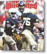 University Of Notre Dame Qb Tony Rice, 1989 Fiesta Bowl Sports Illustrated Cover Metal Print