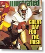 University Of Notre Dame Qb Tony Rice Sports Illustrated Cover Metal Print