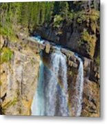 Upper Falls At Johnston Canyon Metal Print
