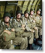 U.s. Army Airborne Paratroopers In C-47 Metal Print