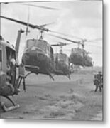 Us Helicopters Taking Metal Print