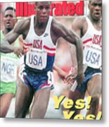 Usa Carl Lewis And Dennis Mitchell, 1992 Summer Olympics Sports Illustrated Cover Metal Print