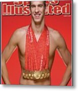 Usa Michael Phelps, 2008 Summer Olympics Sports Illustrated Cover Metal Print