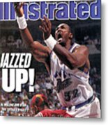 Utah Jazz Karl Malone, 1997 Nba Finals Sports Illustrated Cover Metal Print
