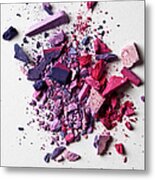Various Crushed Make-up Powder In A Heap Metal Print
